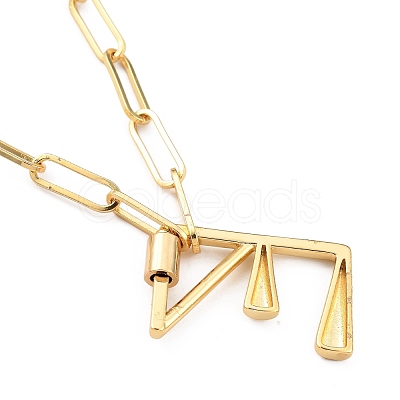 Brass Screw Carabiner Lock Pendant Necklaces NJEW-JN03011-1