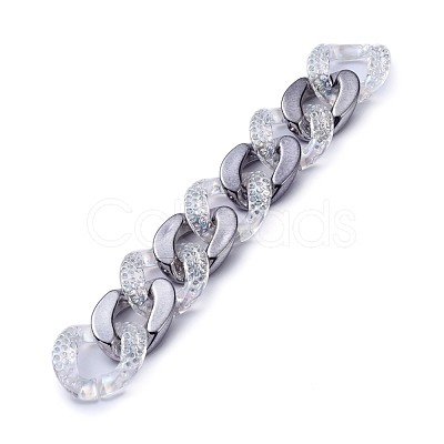 Handmade Acrylic Curb Chains AJEW-JB00629-01-1