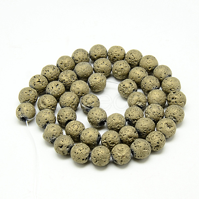 Electroplate Natural Lava Rock Beads Strands G-T058-03D-1