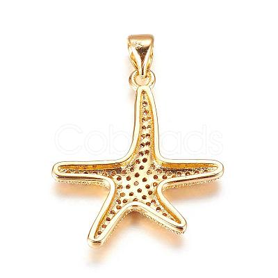 Brass Micro Pave Cubic Zirconia Pendants ZIRC-P060-15G-1