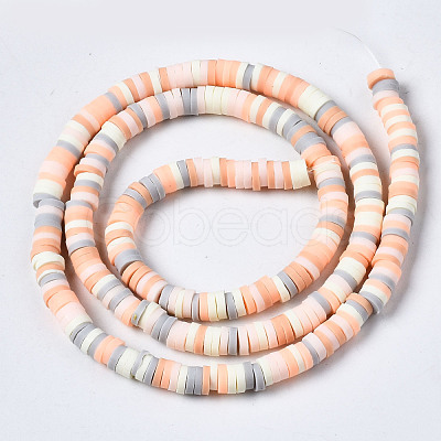 Handmade Polymer Clay Beads Strands CLAY-R089-4mm-108-1