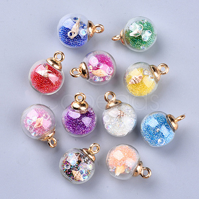 Transparent Glass Globe Pendants X-GLAA-S181-06-1