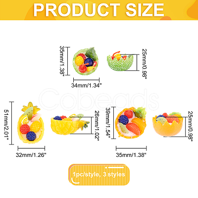 Olycraft 3Pcs 3 Style PVC Mini Fruit with Yogurt DJEW-OC0001-16-1