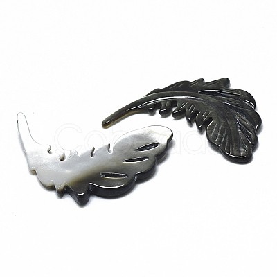 Natural Black Lip Shell Pendants SSHEL-N036-062-1