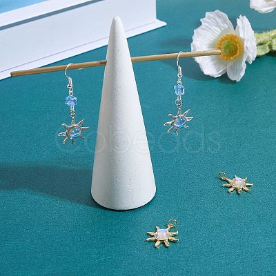 4Pcs 2 Colors Glass Pendants GLAA-SZ0001-91-1