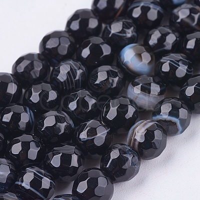 Natural Madagascar Black Agate Bead Strands G-N213B-56-1