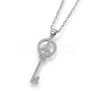 304 Stainless Steel Pendant Necklaces NJEW-L150-20-1