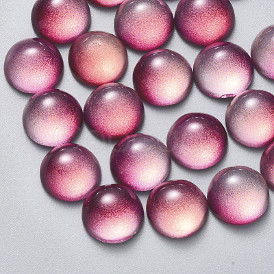 Transparent Spray Painted Glass Cabochons GLAA-S190-013C-C02-1