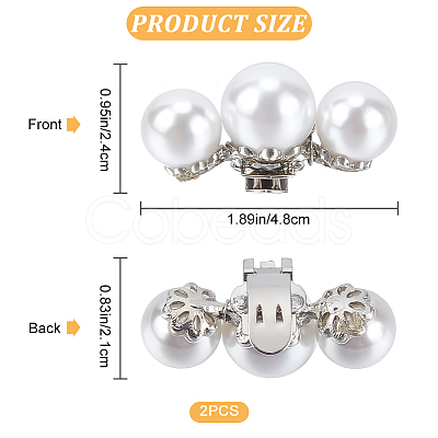 Plastic Imitation Pearl Shoe Decoration FIND-WH0155-050A-1