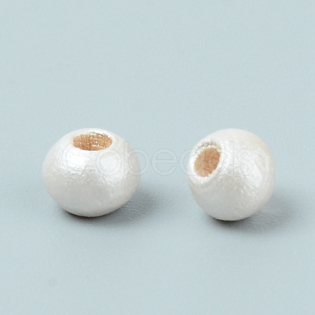 Spray Painted Natural Chinese Cherry Wood Beads WOOD-SZC0001-02A-1