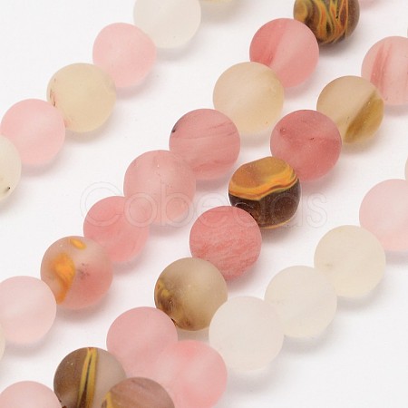 Tigerskin Glass Beads Strands G-D693-10mm-1