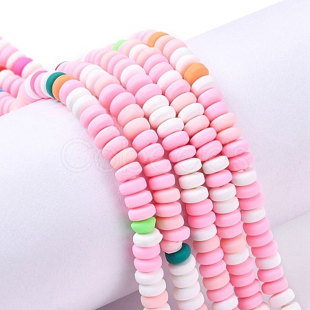 Handmade Polymer Clay Beads Strands X-CLAY-N008-008N-1