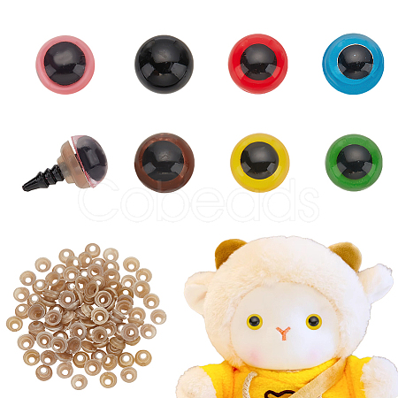   70 Pairs 7 Colors Craft Plastic Doll Eyes Stuffed Toy Eyes DIY-PH0017-86-1