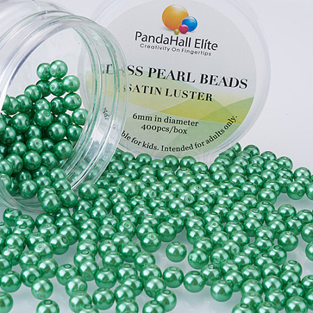 Pearlized Glass Pearl Round Beads HY-PH0001-6mm-008-1