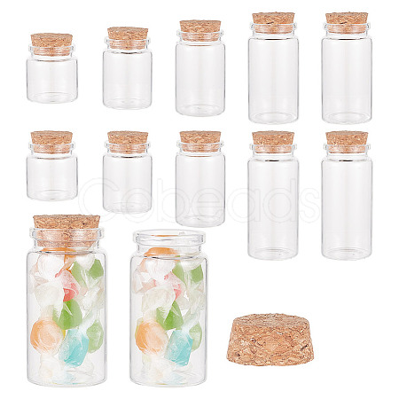 GOMAKERER 10Pcs 5 Styles Empty Glass Bottle AJEW-GO0001-37-1