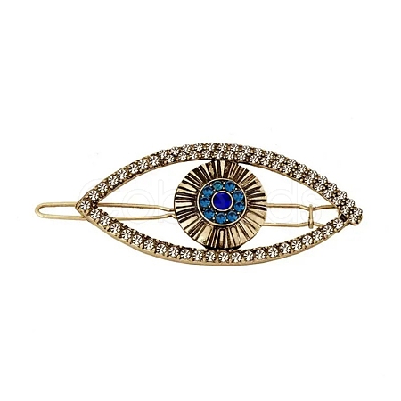 Turkish Evil Eye Metal Rhinestone Hollow Hair Barrettes PW-WG6A3B9-01-1