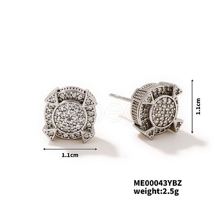 Exquisite Fashionable Hollow Diamond Stud Earrings Simple Square Earrings Accessories UT4422-2-1