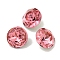 Glass Rhinestone Cabochons, Flat Back & Back Plated, Faceted, Diamond, Rose, 6x3mm