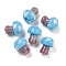 Handmade Lampwork Beads, Mushroom, Deep Sky Blue, 13x10mm, Hole: 1.6mm