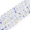 Electroplate Transparent Glass Beads Strands, AB Color Plated, Faceted, Rondelle, Clear AB, 10x8mm, Hole: 1.2mm, about 70pcs/strand, 20.67 inch(52.5cm)