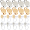 SUNNYCLUE 40Pcs 4 Styles 304 Stainless Steel Clip-on Earring Findings, Earring Settings, Flat Round, Golden & Stainless Steel Color, 9~16x10~12x5~7mm, Hole: 1mm, 10Pcs/style