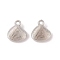 CCB Plastic Pendants, Shell Shape, Platinum, 16x14x5mm, Hole: 2mm