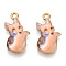 Painted Alloy Pendants, Fox Charm, Cadmium Free & Nickel Free & Lead Free, Golden, Bisque, 19.5x11.5x2mm, Hole: 1.5mm