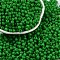 Opaque Acrylic Beads, Round, Green, 4x3.5mm, Hole: 1.6mm, about 18000pcs/500g