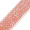 Glass Bead Strands, with Glitter Powder, Round, Light Salmon, 6x5.5mm, Hole: 1mm, about 142pcs/strand, 29.92''(76cm)