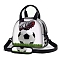 Oxford Soccer Ball Insulated Lunch Bag, Leakproof Tote Lunch Box with Removable Shoulder Straps, White, 20x23x13cm