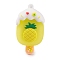 Ice Cream with Fruit PVC Plastic Pendants, Pineapple, 52.5x29.5x19mm, Hole: 3mm