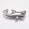 Tarnish Resistant 304 Stainless Steel Pendants, Shark, Stainless Steel Color, 40x21x7.5mm, Hole: 4.5x6mm