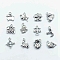 Alloy Pendants, Cadmium Free & Lead Free, 12 Constellations, Antique Silver, 10mm, 12pcs/set