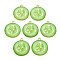 Light Gold Alloy Enamel Pendants, Cadmium Free & Nickel Free & Lead Free, Cucumber Slice, Lawn Green, 26x23x2mm, Hole: 2mm