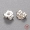 925 Sterling Silver Friction Ear Nuts, with 925 Stamp, Silver, 5x6x3mm, Hole: 0.8mm, about 88pcs/10g