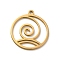 304 Stainless Steel Pendants, Laser Cut, Vortex Charm, Real 18K Gold Plated, 17x15x1mm, Hole: 1.2mm