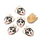 Alloy Enamel Pendants, Golden, Dog, Black, 22x16x2.5mm, Hole: 2.5mm