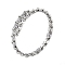 Brass Crystal Rhinestone Bangles for Women, Platinum, 8-3/8 inch(21.2cm)