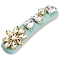 Alloy & Glass Rhinesttone Alligator Hair Clips, Claw Hair Clips, Hair Accessories for Women & Girls, Aquamarine, 80x20mm