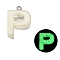 Luminous Resin Pendants, Glow in the Dark, with Platinum Plated Loop, Letter, Letter P, 21~24x5.5~28x5~5.5mm, Hole: 1.8mm