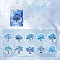 10Pcs 10 Styles PET Sticker, Self-adhesion, for Suitcase, Skateboard, Refrigerator, Helmet, Mobile Phone Shell, Tree Theme, Deep Sky Blue, Packing: 165x106mm, 10pcs/set