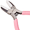 SUNNYCLUE 45# Carbon Steel Jewelry Pliers, Flat Nose Pliers, Nylon Jaw Pliers, Ferronickel, Pink, 13x8.95x1cm