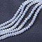 Electroplate Glass Beads Strands, Imitation Jade Beads, AB Color Plated, Faceted, Rondelle, Mint Cream, 3.5~3.8x3mm, Hole: 0.4mm, about 113~115pcs/strand, 12.80~12.99 inch(32.5~33cm)