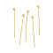 304 Stainless Steel Ball Head Pins, Real 18K Gold Plated, 30x0.5mm, Head: 2mm