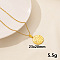 304 Stainless Steel Round Pendant Necklaces, Cable Chain Necklaces