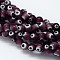 Handmade Evil Eye Lampwork Round Bead Strands, Purple, 6mm, Hole: 1mm, about 64pcs/Strand, 14.57''(37cm)