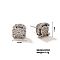 Exquisite Fashionable Hollow Diamond Stud Earrings Simple Square Earrings Accessories, Platinum, Clear, 11x11mm