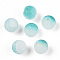 Frosted Baking Painted Crackle Glass Beads with Glitter Powder, Two Tone, Round, Light Sea Green, 10x9.5mm, Hole: 1.8mm, about 780pcs/1000g