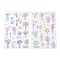 2Pcs 2 Styles PET Self-Adhesive Stickers, for Party Decorative Presents, Flower, 218x125x0.8mm, Sticker: 7~50x3~34mm, 1pc/style