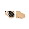 Alloy Enamel Pendants, Golden, Hedgehog Charms, Black, 13.5x16x1mm, Hole: 1.2mm